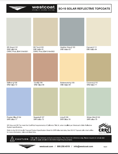 Color Charts - Westcoat Specialty Coating Systems
